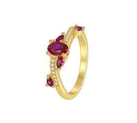 Bague Femme Kit Wedding Rings 18 Carat Gold Au750 Ruby Créé en Laboratoire Tordu Taille Épouse pour Épouse Cocktail Bijoux