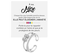 Bague Femme Maman pour Mamans Femmes Filles en Argent Sterling 925 Inspirante et d’Encouragement, Contre l’Anxiété Réglable - Coffret avec DÉDICACE inclus (Bague Maman Anxiété)
