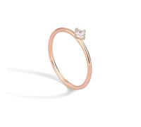 Bague Femme Moderne Bague 49 Or Rose 9 Carats Au375 Moissanite Solitaire 4 Griffes Sœur pour Mesdames Thanksgiving Bijoux