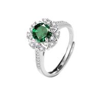 Bague Femme Reglable, Bague Solitaire Taille Cabochon Pour Femme, Bague De Fiançailles Ou De Mariage, Saphir, Émeraude, Améthyste, Ru iamant Simulé, Bijou Cocktail, Coffret Cadeau Inclus