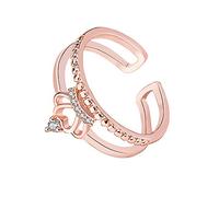 Bague Femme Taille Réglable Mode Couronne Couche Bague avec Diamants Accessoires pour Bijoux Femme Cadeau d'Amour Doré Créatif et utile Pratique Design
