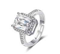 Bague Femme Unique Alliance de Mariage Femme Argent Or Blanc 18 Carats Moissanite 4 Griffes avec Pierre Précieuse Taille Mesdames pour Tante Noël Bijoux