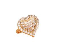 Bague Femme Unique Bague de Fiançailles Femme Or 18K Rose Diamant de Laboratoire Pierre Précieuse en Forme de Cœur Élégant Taille Lesbienne pour Mesdames Anniversaire Bijoux