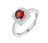 Bague Femmebague De Fiançailles Solitaire En Topaze Naturelle Taille Coussin Et Oxyde De Zirconium Alliance Réglable Bijou Cadeau Rubis