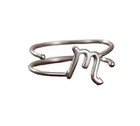 Bague Femmebagues Sivler 12 Zodiac Pour Femmes Empilables Constellations Plaquées Or Ou Platine Réglables Astrologie 13 À 17# Bijoux Cadeaux Bague Sivler Platine-Scorpion