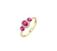 Bague Fiancaille Taille 50 Bague Ruby Or Jaune 9 Carats Au375 Élégant avec Un Rubis Ovale de 0,9 CT et Un Diamant de 0,15 CT Solide Non Plaqué Populaire pour Sœur Noël Bijoux
