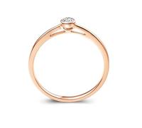 Bague Fiancaille Taille 64 Alliance Femme Diamant Or Rose 9 Carats Au375 avec Diamant de 0,18 CT Solide Non Plaqué Moderne pour Sœur Nouvelle Année Bijoux