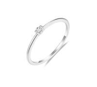 Bague Fiancaille Taille 64 Bague Mariage Diamant Or Blanc 9 Carats Diamant Rond Solitaire Simple Empilé de 0,04 CT Solide Non Plaqué Élégant pour Sœur Nouvelle Année Bijoux