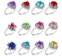 Bague Fille, Bijoux Réglables Bagues Définir, 12 Pcs Anneaux Bagues pour Filles, Filles Bijoux Cadeau Bande Dessinée Fête, Princesse Robe Accessoire fête Cadeau