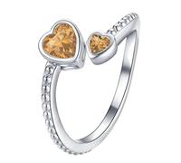 Bague fine pour femme - Bague rotative de décompression - Cadeau d'anniversaire pour elle - Cristal minimaliste - Pierres de naissance - Bague en strass - Ouverture réglable - Motif, taille unique