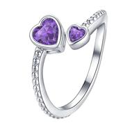 Bague fine pour femme - Bague rotative de décompression - Cadeau d'anniversaire pour elle - Cristal minimaliste - Pierres de naissance - Bague en strass - Ouverture réglable - Motif, taille unique