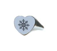 Bague flocon de neige en forme de cœur | Argent sterling 925 plaqué argent | Bijou cadeau, chevalière style vintage, bijou hypoallergénique fait main | LK_PDR_01641_11