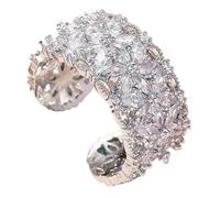 Bague florale | Bague esthétique en cuivre zircon pour femme, bijou pour femme, accessoire de doigt pour un usage quotidien, Saint-Valentin, Refer to description, Cuivre, Unisexe