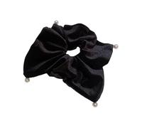 Bague for cheveux en velours rétro avec perles for gros intestin - Accessoires for cheveux élégants for femmes(black)