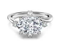 Bague Galaxy, Diamants de synthèse 2,1 ct tw, Formes variées, Or blanc 18 carats 60