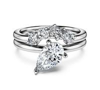 Bague Galaxy, Parure (2), Diamants de synthèse 1,4 ct tw, Forme de poire, Or blanc 18 carats 50