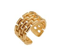 Bague géométrique ouverte pour homme et femme - Design creux - En acier titane - Lignes irrégulières - Empilable - Cadeau moderne, Acier titane