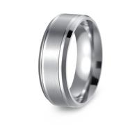 Bague givrée pour homme, simple à porter au quotidien, bague de mariage | Texture mate brossée, ne se décolore pas facilement, convient à divers scénarios de port tels que les trajets et les