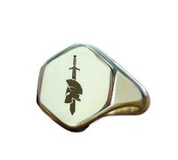 Bague gladiateur hexagonale | Argent sterling 925 plaqué argent | Bijou cadeau, chevalière style vintage, bijou hypoallergénique fait main | LK_PDR_01781_10