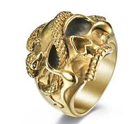 Bague gothique en acier titane, style européen et américain, bague gothique dominatrice en acier inoxydable