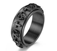 Bague gothique tendance en acier inoxydable, bague gothique nordique en titane