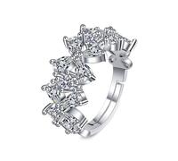 Bague Gravée Femme Bague Anneau Argent Or Blanc 18 Carats Moissanite Pierre Précieuse en Forme de Goutte D'Eau à Fleur Creuse Taille Épouse pour Tante Noël Bijoux