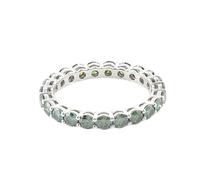 Bague Graver Femme Alliance Femme 49 Argent Vert Clair Or Blanc 18 Carats Moissanite Ronde Éternité avec Moissanite Mère pour Mère Anniversary Bijoux