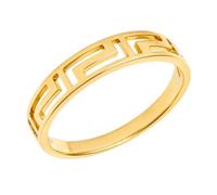 Bague Grecque en Plaqué Or 18 Carats - Anneau Ajouré Motif recque 5mm - Bijou Graphique Chic Mixte Homme et Femme Poinçonné - Alliance Motif Géométrique - Tailles 48 à 64