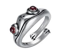 Bague grenouille - Bague grenouille arbre, bijoux de couple d'animaux, bague ouverte réglable en argent pour un usage | Accessoire de fête vintage mignon pour homme et femme, cadeau de Noël