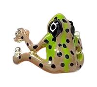 Bague grenouille - Finition argent poli réglable en de métal, accessoire de créature esthétique rétro, sculpture texturée unique de la faune | Charmant bijou de petit animal pour adolescentes