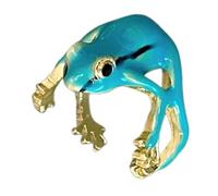 Bague Grenouille - Métallique Réglable Finition Argent Poli, Accessoire De Créature Esthétique Rétro, Sculpture Animalière Texturée Unique | Charmants Petits Bijoux D’animaux Pour Les Adolesce