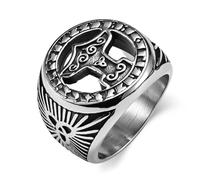 Bague hache de combat viking nordique en titane, bague vintage en acier inoxydable