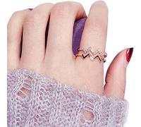 Bague Haute Basse, ma Fille Fidget Bague, Bague Fille Hauts et Bas, Histoire Bijoux à ma Fille Bague, Vague Zig Zag Bague (Ou rose)