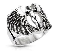 Bague homme acier aile déesse ange archange crucifiée gothique punk (65) 72