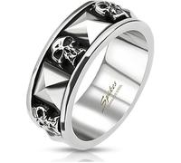 Bague homme acier tête de mort skull biker pyramide gothique biker (67) 72