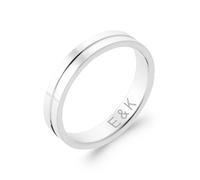 Bague Homme en Argent 925/000 Rhodié, Lisse avec Rainure, Largeur 4 mm, Gravure Intérieure Incluse, Marque Francaise, Emballage Cadeau, Bijou Personnalisé (58)