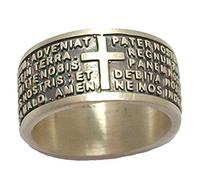 Bague homme femme unisexe en argent 925 avec prière «Notre Père» en latin, religieuse, fabriquèe à la main, fabriquèe en Italie, sans nickel