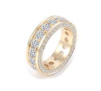 Bague Homme Personnalisable Moissanite Bague de Fiançailles Jaune Or 14 Carats Éternité Taille Sœur pour Tante Bijoux