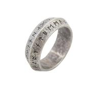 Bague Homme Viking Rune Bagues Acier inoxydable Mythologie Nordique Bagues Vintage Gothique Bague Rune Viking Anneaux Retro Rock Viking Bague Bijoux Nordique Bague pour Homme Femme Argent Noir