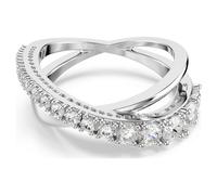Swarovski Bague Hyperbola Blanche, finition argentée, Taille 50