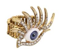 Bague Œil Maléfique Élastique Femme Alliage Brillant Scintillant Or