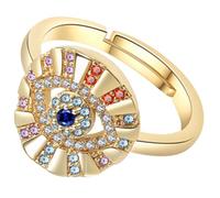 Bague Œil Maléfique Réglable en Cuivre, Anneau Délicat pour Femmes
