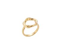 Bague imposante à cercle irrégulier en acier inoxydable 316L plaqué or, taille ajustable, bijou pour toutes les occasions | LK_SLF_CHR_0423_RR