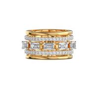 Bague imposante en argent sterling 925 | Plaqué or | Avec moissanite, émeraude et forme ronde | Bague de luxe faite main pour femme | LKJR_0123