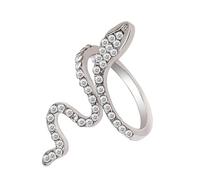 Bague incrustée de diamants en forme de serpent, bijoux en zircon en alliage, une bague en forme d'animal exquise, un bon cadeau pour les femmes, adapté à n'importe quelle tenue