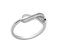 Bague Infini Femme Argent Rhodié 925 avec Oxydes de Zirconium - Bijou Éternité Élégant et Brillant, Cadeau Amour & Anniversaire 52