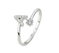 Bague Initiale En Argent 925 Avec Zircone Cubique, Ajustable, Fine Et Empilable, Ouverte, Alphabet Az, Pour Femmes, Hommes Et Filles, Bijoux Cadeaux Avec Boîte, Lettre A