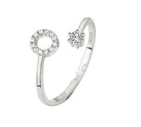 Bague Initiale En Argent Sterling 925 Et Zircone Cubique, Délicate Et Réglable, Anneau Ouvert Avec Lettres De L'Alphabet Az, Pour Femmes Et Filles, Bijoux Cadeaux Avec Boîte Lettre O