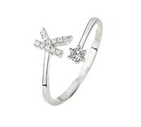 Bague Initiale En Argent Sterling 925 Et Zircone Cubique, Délicate Et Réglable, Anneau Ouvert Avec Lettres De L'Alphabet Az, Pour Femmes Et Filles, Bijoux Cadeaux Avec Boîte Lettre K