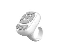 Bague intelligente portable S22 avec télécommande Bluetooth sans fil compatible (Couleur : Blanc) : cadeau surprise blanc